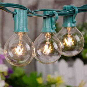 25Ft Christmas String Lights, G40 Globe String Light with 27 Clear Bulbs